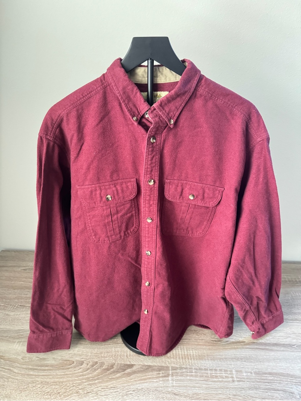 VTG Cabela’s Deerskin Soft Chamois Shirt Mens L Red Button Up Flannel